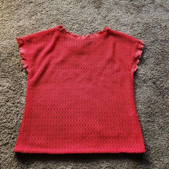Red knitted fabric top - Picture 2 of 4